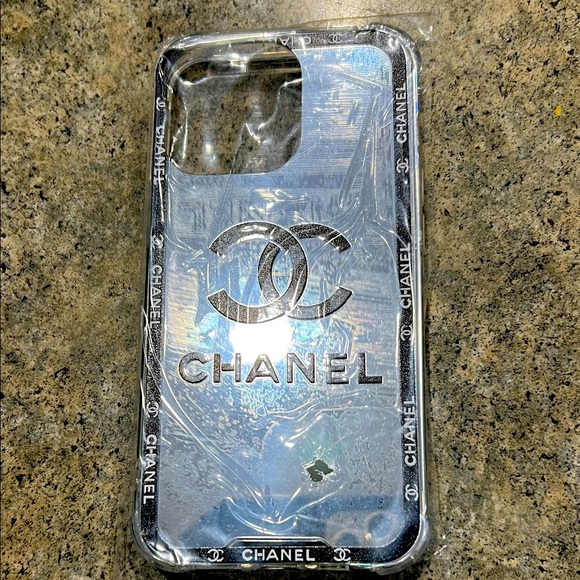 CHANEL Other - CHANEL Metallic Silver Phone Case
